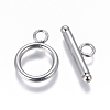 Non-Tarnish 304 Stainless Steel Toggle Clasps STAS-F227-12B-P-1