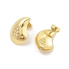 Teardrop PVD Vacuum Plating 304 Stainless Steel Stud Earrings for Women EJEW-C120-10G-2