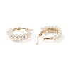 Shell Pearl Beaded Hoop Earrings EJEW-TA00173-5