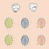 8Pcs 5 Styles Resin & ABS Imitation Pearl & Iron &  Glass Shoe Buckle Clips FIND-CP0002-95-6