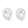 Brass Pave Clear Cubic Zirconia Stud Earring Findings KK-F875-04P-2