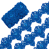 Grenadine Mesh Flower Lace Trim with Plastic Pearl Beads OCOR-WH0082-356-1