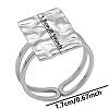 Non-Tarnish Minimalist Square 304 Stainless Steel American European Wide Band Cuff Open Rings for Women WR1392-1-1