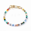 Brass Micro Pave Clear Cubic Zirconia Pendant Necklaces & Bracelets Jewelry Sets SJEW-JS01189-3