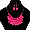 Fashionable Beach Style Acrylic Teardrop Dangle Earrings & Bib Necklaces Sets FS-WG62A33-09-1