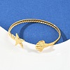 304 Stainless Steel Cuff Bangles for Women BJEW-C114-02G-2