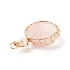 Natural Rose Quartz Pendants PALLOY-JF01556-04-3