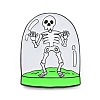 Skeleton in Arch Dome Enamel Pin JEWB-C015-04EB-1