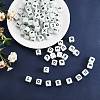 20Pcs Luminous Cube Letter Silicone Beads 12x12x12mm Square Dice Alphabet Beads with 2mm Hole Spacer Loose Letter Beads for Bracelet Necklace Jewelry Making JX437S-3