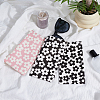 3Pcs 3 Colors Rectangle with Flower Pattern PU Leather Eyelasses Case AJEW-CN0005-64-7