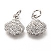 Brass Micro Pave Clear Cubic Zirconia Charms ZIRC-C020-49-2