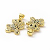 Brass Micro Pave Clear Cubic Zirconia Pendants ZIRC-F135-28G-03-3