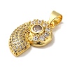 Rack Plating Brass Micro Pave Cubic Zirconia Pendants KK-U027-09-02G-2