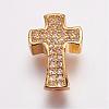 Brass Micro Pave Cubic Zirconia Beads ZIRC-G087-28G-1