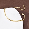 Brass Curb Chain Bracelets for Women BJEW-C140-14G-3