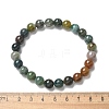 Natural Indian Agate Bead Stretch Bracelets X-BJEW-K212-B-010-8