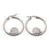 Non-Tarnish 304 Stainless Steel Hedgehog Beaded Hoop Earrings LS-EJEW-F320-02P-2