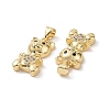 Brass Cubic Zirconia Pendants KK-G453-04G-3