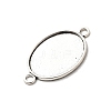 Antique Silver Tibetan Style Alloy Flat Oval Cabochon Connector Settings X-TIBE-M022-05AS-3