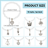 10Pcs 10 Styles Acrylic Round Beads Stretch Bracelets BJEW-BC00002-2
