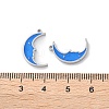 304 Stainless Steel Enamel Pendants Moon Charm STAS-M102-21P-02-3