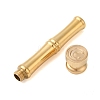Golden Tone Brass Wax Seal Stamp Head with Bamboo Stick Shaped Handle STAM-K001-05G-C-2