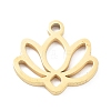304 Stainless Steel Flower Lotus Charms STAS-Z054-02G-1