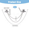 4Pcs Bee Alloy Hanging Chain Brooch FIND-CA0011-13AS-2