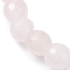 6mm Faceted Round Natural Rose Quartz Beaded Stretch Bracelets BJEW-JB10457-3