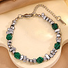 304 Stainless Steel and Acrylic Nuggets Beaded Bracelets for Men WG97E6A-02-1