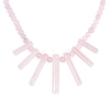 Natural Rose Quartz Round Beaded Fan Bib Necklaces NJEW-N064-04I-3