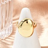 Oval Brass Open Cuff Rings for Women RJEW-G343-15G-3