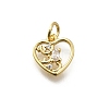 Brass Micro Pave Cubic Zirconia Charms KK-P295-25G-1