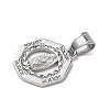 316 Surgical Stainless Steel Rhinestone Pendants STAS-P412-10P-2