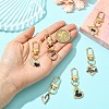 6Pcs Alloy Enamel & Rhinestone Pendant Decoration HJEW-YW00082-5