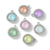 UV Plating Alloy with Mixed Color Glass Rhinestone Pendants FIND-B039-04P-1