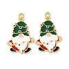 Christmas Alloy Enamel Pendants ENAM-V002-02J-G-1
