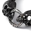 304 Stainless Steel Skull Head Herringbone Chains Bracelets for Men & Women BJEW-D031-29B-2