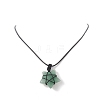 Macrame Pouch Braided Natual Mixed Gemstone Star Pendant Necklace for Women NJEW-JN04254-5