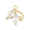 Rack Plating Brass with Cubic Zirconia Pendants KK-Q018-07G-1