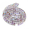 Electroplate Transparent Glass Beads Strands EGLA-N002-28-C05-3