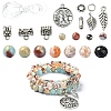 DIY Natural Fire Crackle Agate & Synthetic Imperial Jasper Stretch Bracelet Making Kit DIY-YW0008-51-1