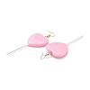 Heart-shape Lollipop Dangle Earrings for Women EJEW-Z015-04B-2