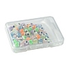 70Pcs 7 Colors Luminous & Printed Opaque Acrylic Beads LACR-FS0001-01-8
