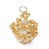 Glass Seed Beaded Crown Pendants PALLOY-MZ01042-04-1