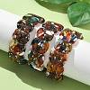 Lampwork Beads Stretch Bracelets for Men Women LAMP-P070-01-1