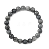 Natural Eagle Eye Stone Round Beads Stretch Bracelets for Women Men BJEW-JB13859-3