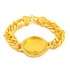 Brass Cuban Link Chain Bracelets Findings KK-G502-05G-1