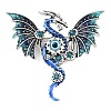 Dragon with Evil Eye Alloy Rhinestone with Plastic Lapel Pins for Backpack Clothes JEWB-G043-02B-1