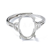 Adjustable 925 Sterling Silver Ring Components STER-K179-22P-2